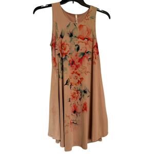Agnes & Dora Floral Swing Dress Women M Sleeveless Watercolor A-Line Boho